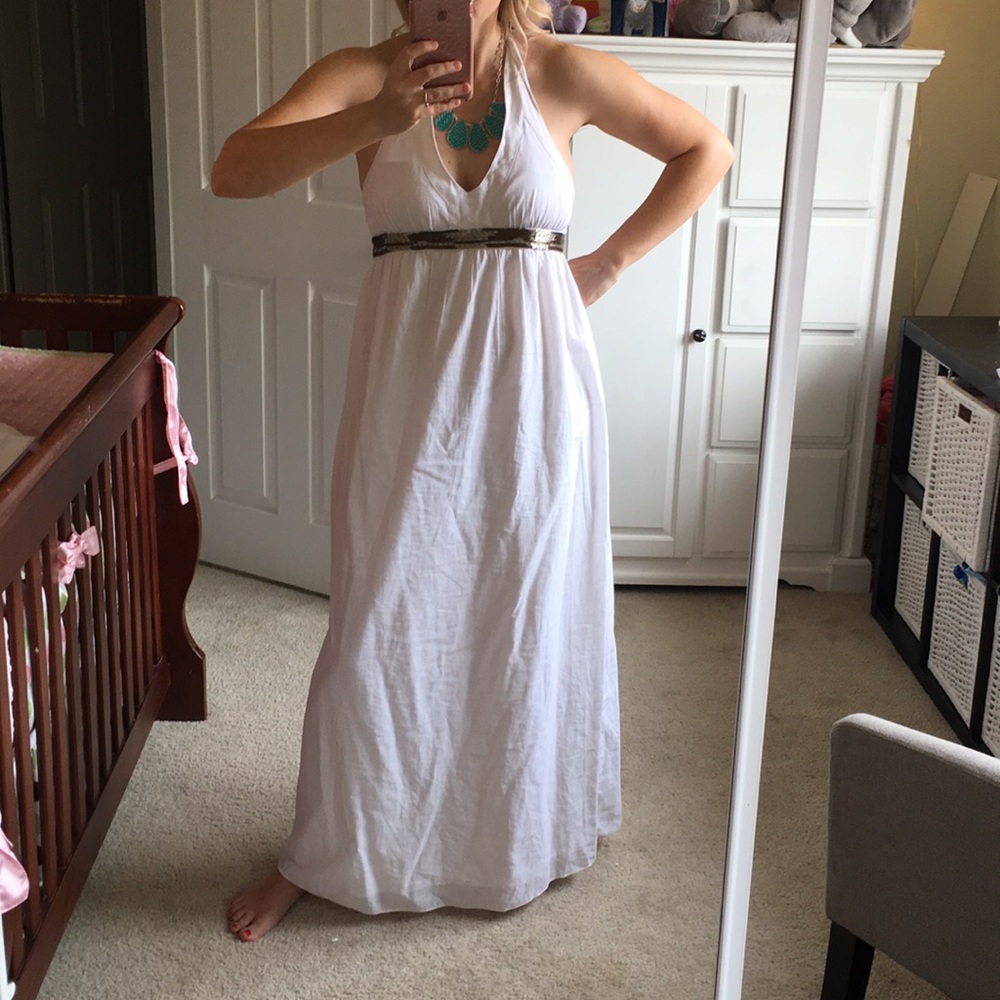 Banana Republic White maxi dress